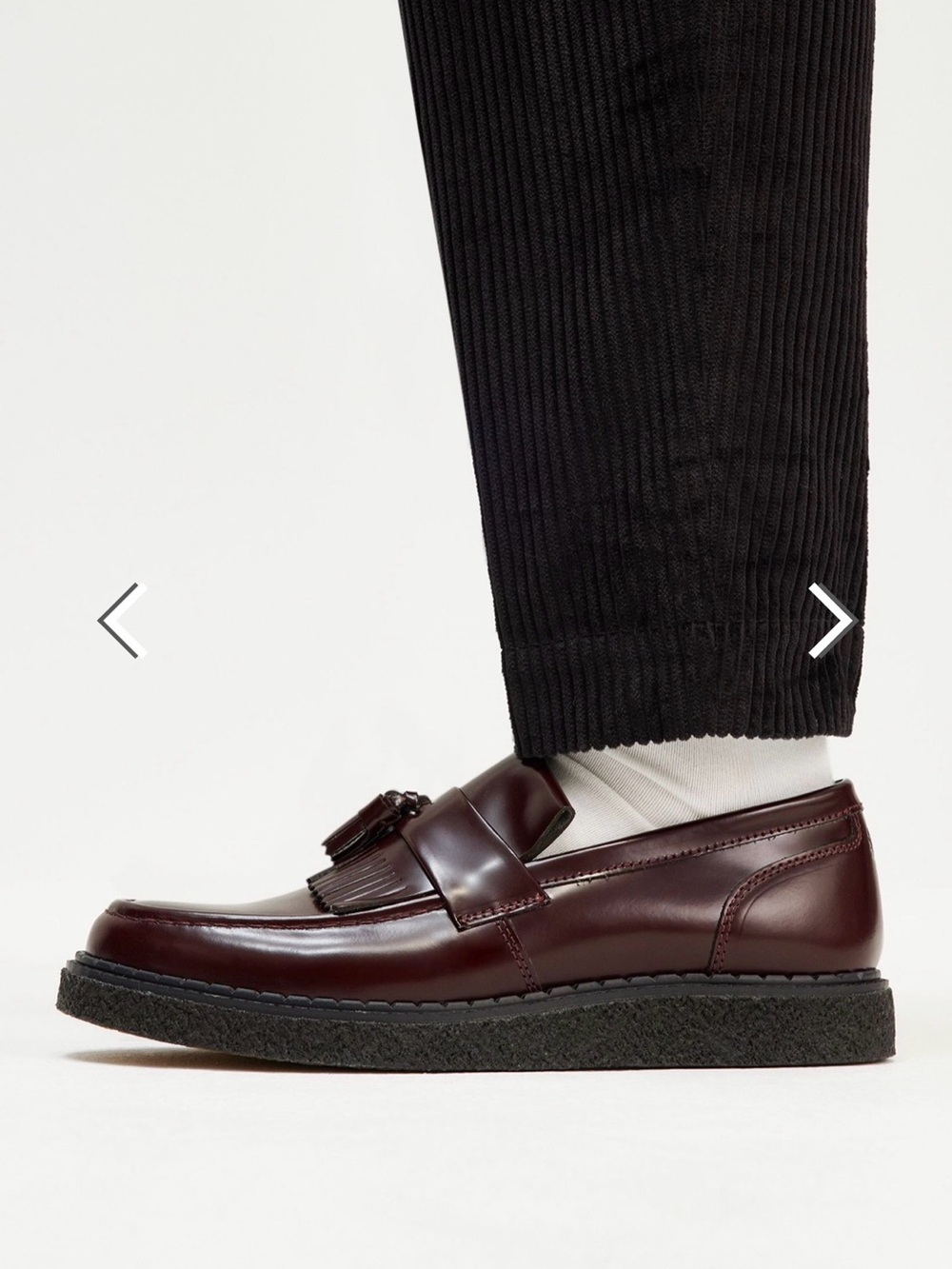 Fred Perry Men's Tassel Loafers in Burgundy Brown George Cox collaboration - Picture 3 of 9